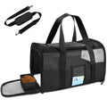Refrze Pet Carrier Airline Approved, Cat Carriers for Medium Cats Small Cats, Soft Dog Carriers for Small Dogs, TSA Approved Pet Carrier for Cat Dog of 15 Lbs, Puppy Carrier,Black