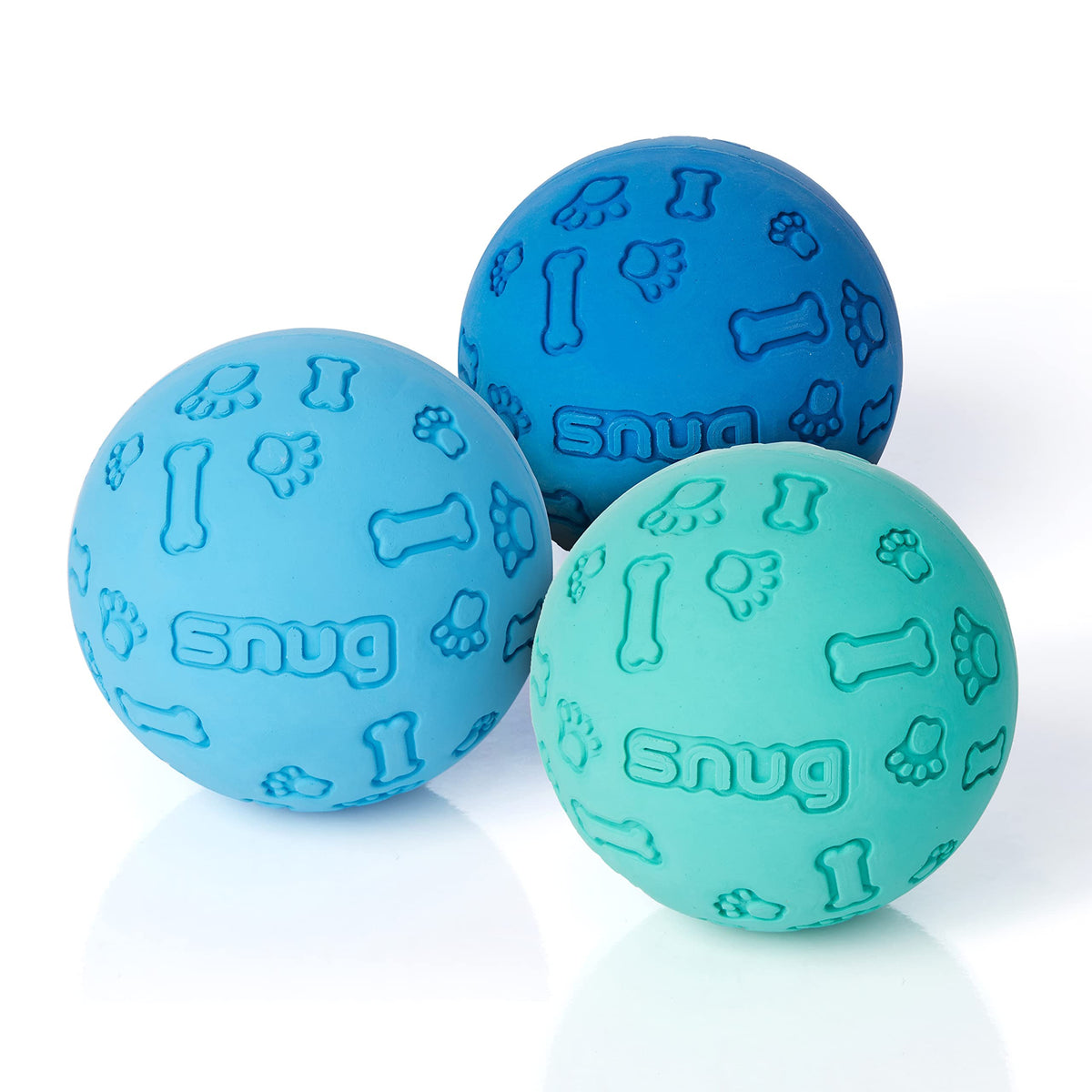 Snug Rubber Dog Balls for Small and Medium Dogs - Tennis Ball Size - Virtually Indestructible (3 Pack - Pink)