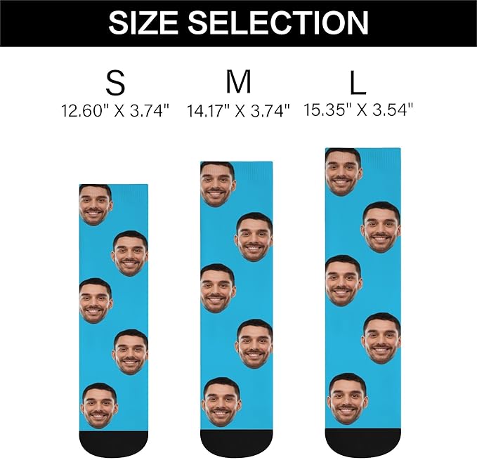 D-Story Custom Face Socks, Personalized Photo Picture on Socks, Unisex Athletic Crew Socks for Men Women