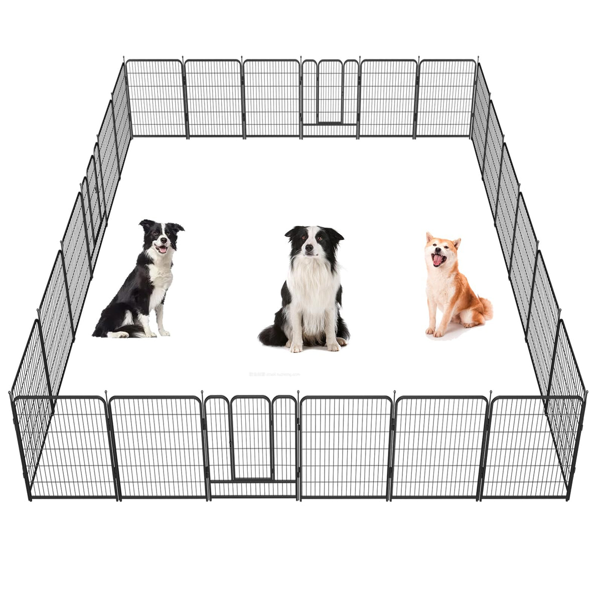 Dog Playpen,32/40/45 Inch Height in Heavy Duty, Folding Indoor Outdoor Anti-Rust Dog Exercise Fence, Portable Pet Playpen with Door for Large Medium Small Dogs and Pet (32 Panels, 45 Inch) Silver
