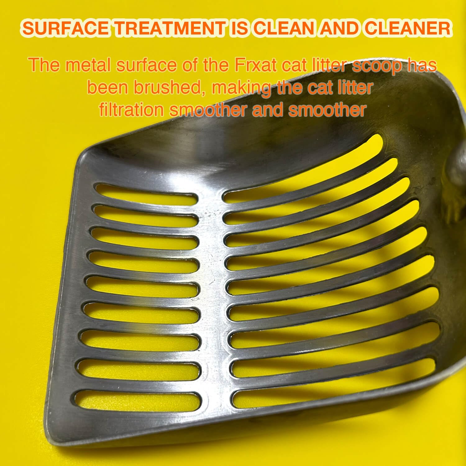 Frxat Cat Litter Scoop, Kitty Metal Scooper, Aluminum Alloy Sifter, Kitten Pooper Lifter, Deep Shovel, Long Handle, Poop Sifting, Durable, Heavy Duty, for Litter Box