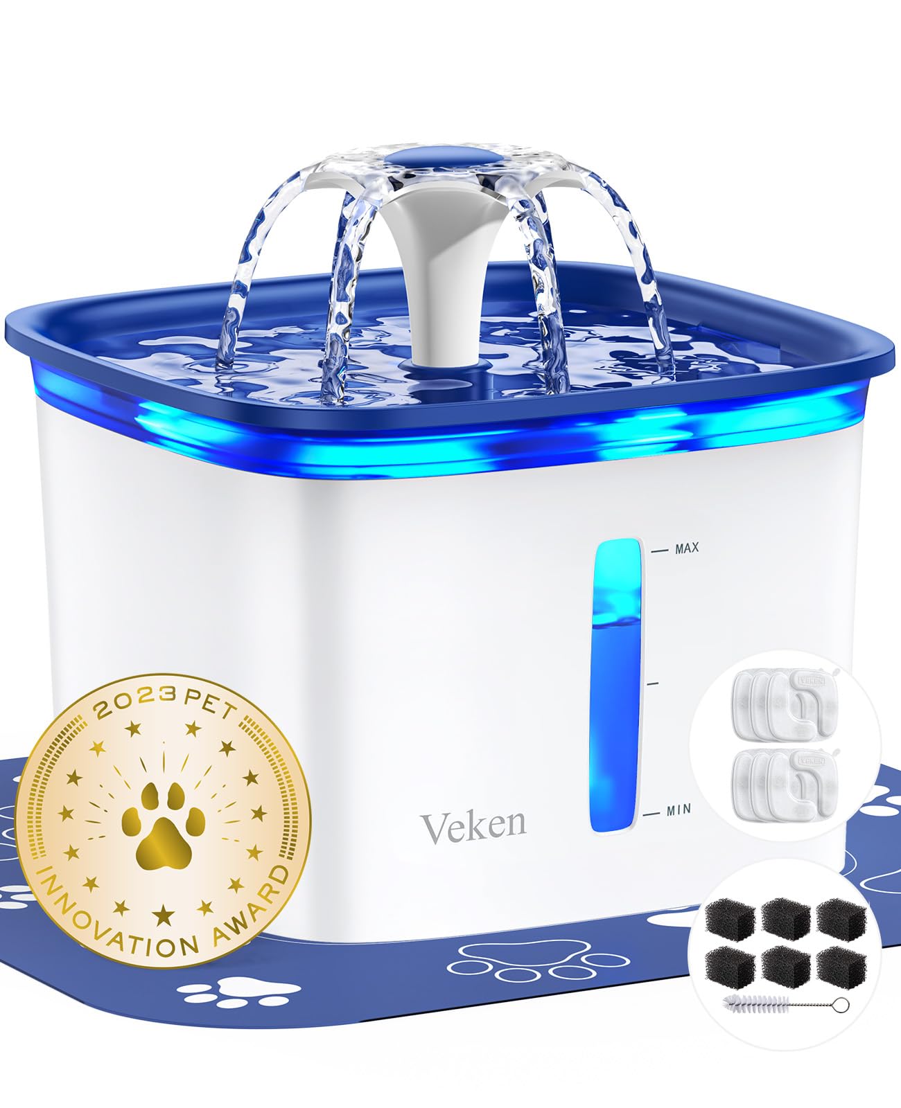 Veken Innovation Award Winner 95oz/2.8L Cat Water Fountain
