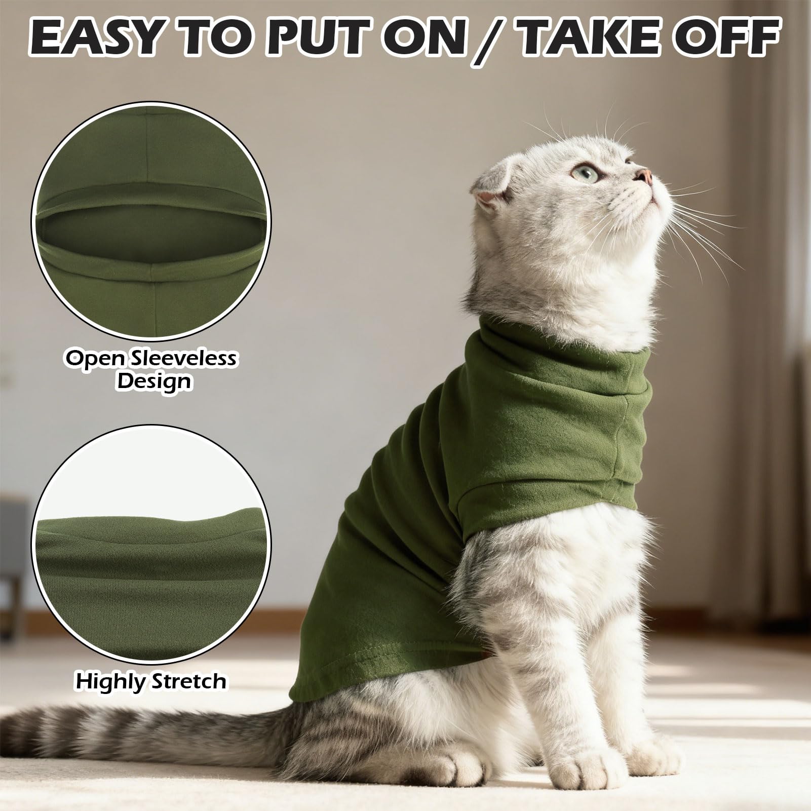 EXPAWLORER Cat Sweater Warm Fleece Pet Clothes for Cats Only