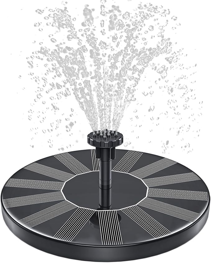 SHANCHAHUA Solar Fountain, 1.5W Solar Bird Bath Fountains Pump Floating Solar Powered Water Fountain with 6 Nozzles and Fixer, Solar Fountain for Bird Bath, Outdoors, Garden, Pond, Pool