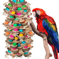 WQY GroceryShop Parrot Toys for Large Birds, Multicolored Wooden Blocks Bird Chewing Toy Parrot Cage Bite Toy or Macaws Cokatoos African Grey and Large Medium Birds