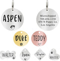 Ultra Joys Dog ID Tag, Custom Dog Tag Personalized Cat Tag, Pet ID Tag, Brushed Stainless Steel Round Dog Tag Silver Medium