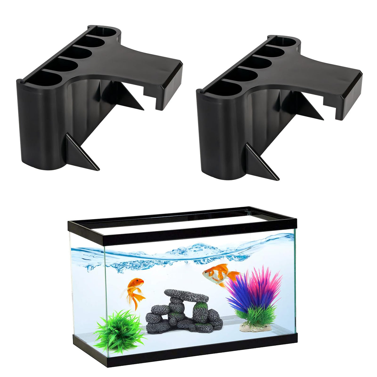 GLEFLE 2 PCS Aquarium Plant Holder Top Hanging Fish Tank Plant Pot Aquarium Planter Cups for Water Feature Decoration