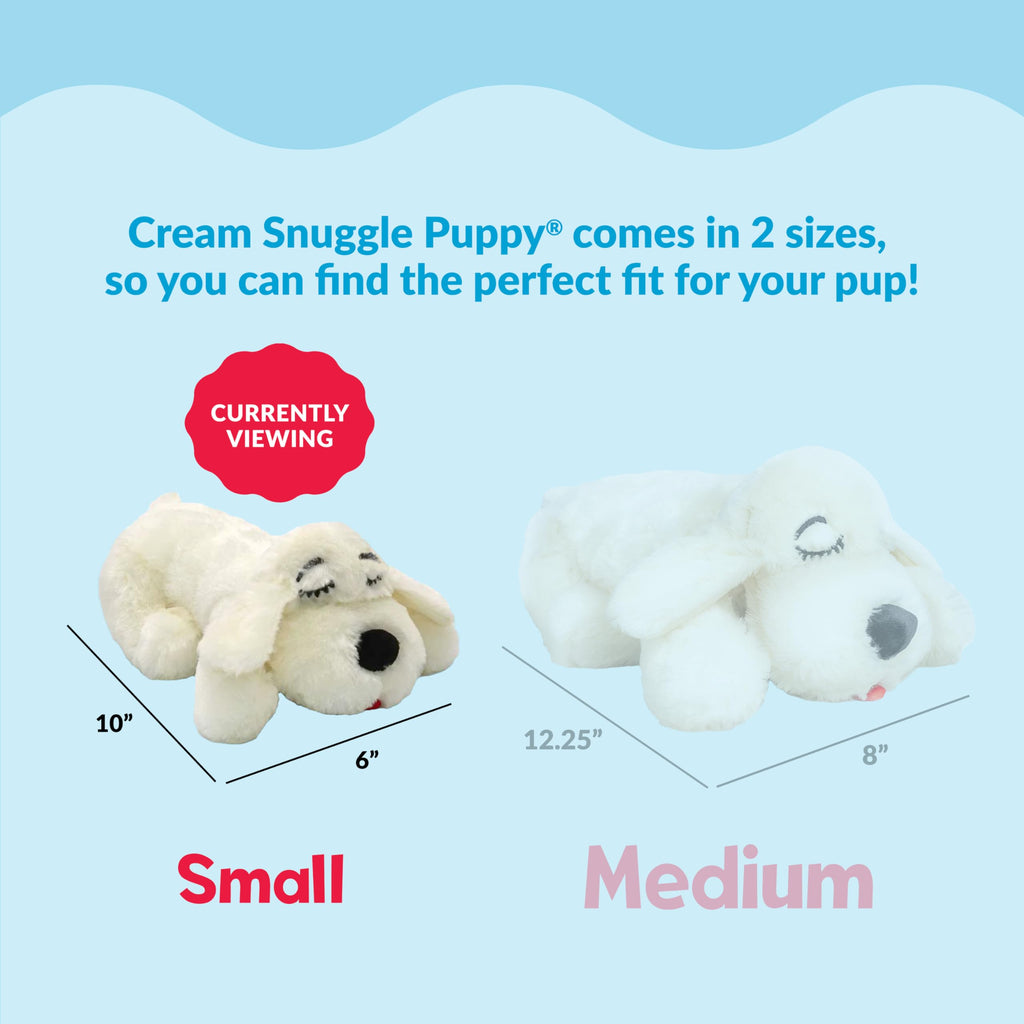 Snuggle Puppy Junior Heartbeat Toy, Calming Comfort, Small Breeds - Cream