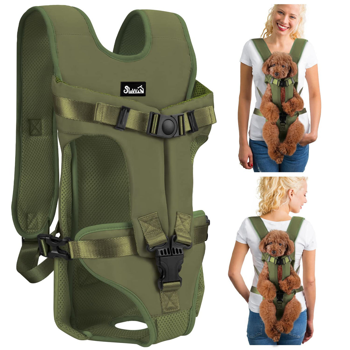 Lukovee Dog Backpack Carrier, Adjustable Front Carrier for Small Breeds
