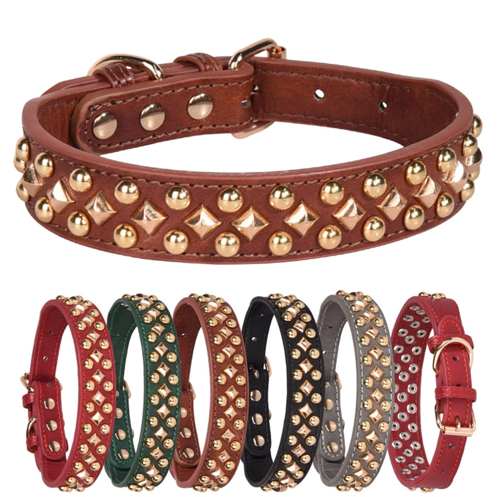 haoyueer Spiked Dog Collar Soft Pu Leather Mushrooms Rivet Spike Studded Puppy Adjustable Pet Collars for Small Breeds (XS, Black3)