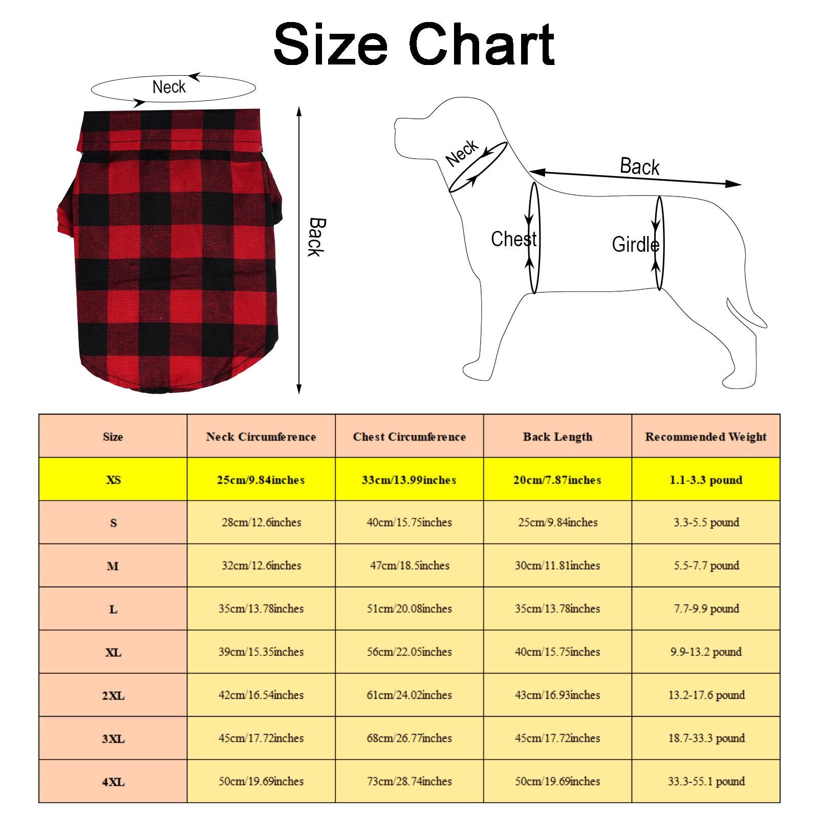 Tongcloud 3 Pack Plaid Puppy Cat & Dog Shirts for Extra Small Dogs & Cats - Birthday Party & Holiday Photos (Red, Blue & White, XX-Large)