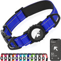 Joytale Airtag Dog Collar, Reflective Pet Collar with Waterproof AirTag Holder, Dual D-Rings, Soft Padded Adjustable for Extra Large Dogs, Navy Blue, XL