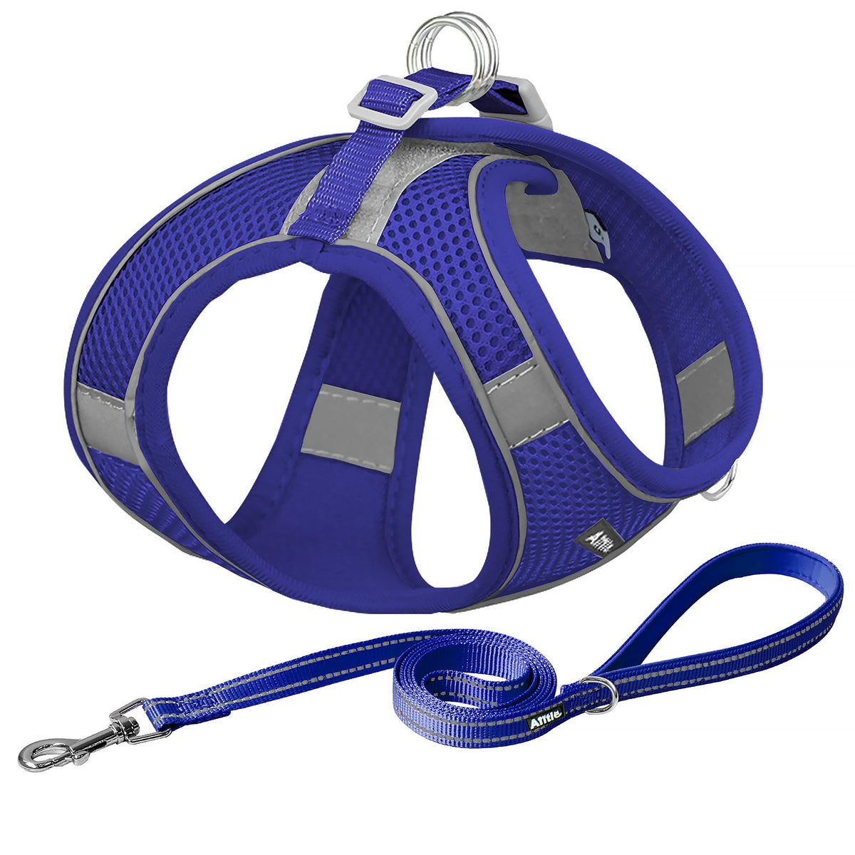 AIITLE Medium Dog Harness and Leash Set, Step-in Puppy Pet Vest, Blue L