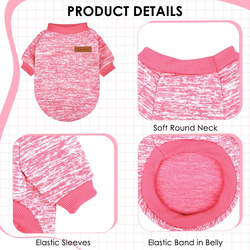 1 Pack Dog Sweaters for Small Dogs Girl Boy Winter Fleece Clothes Warm Soft Dog Sweatshirt Outfit for Dogs Cats Pet Apparel