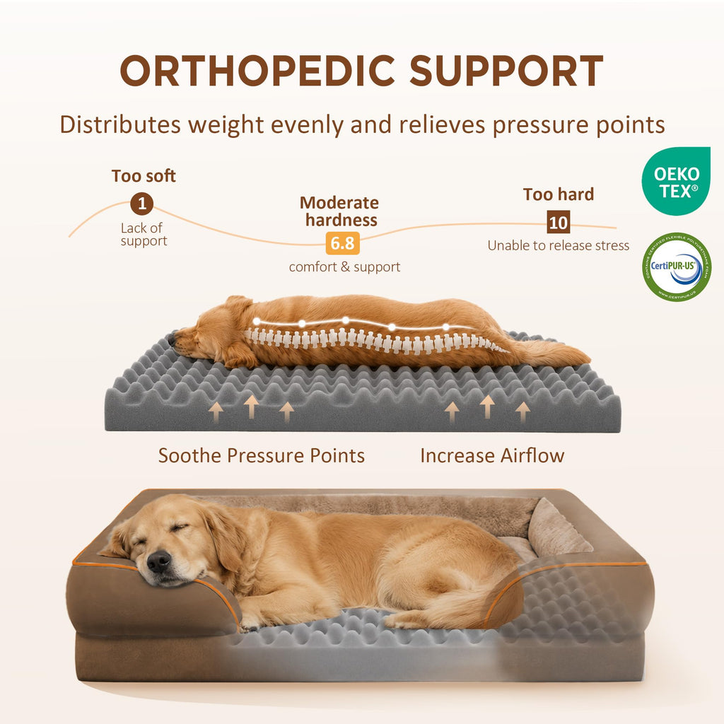 Comfort Expression Waterproof Orthopedic Dog Bed for Extra Large Dogs