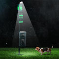 Tujoe Dog Waste Station with Solar Panels Outdoor Light Up at Night,Galvanized Steel Dog Trash Bin Dispenser,Rust Proof LED Pet Station for Commercial Park Backyard (with Trash Bin)