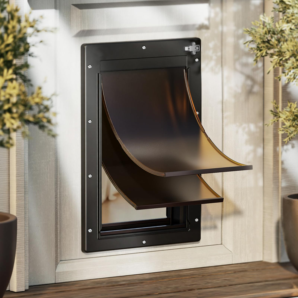 PETCOMING Plastic Dog Door, XLarge Doggy Door for Door