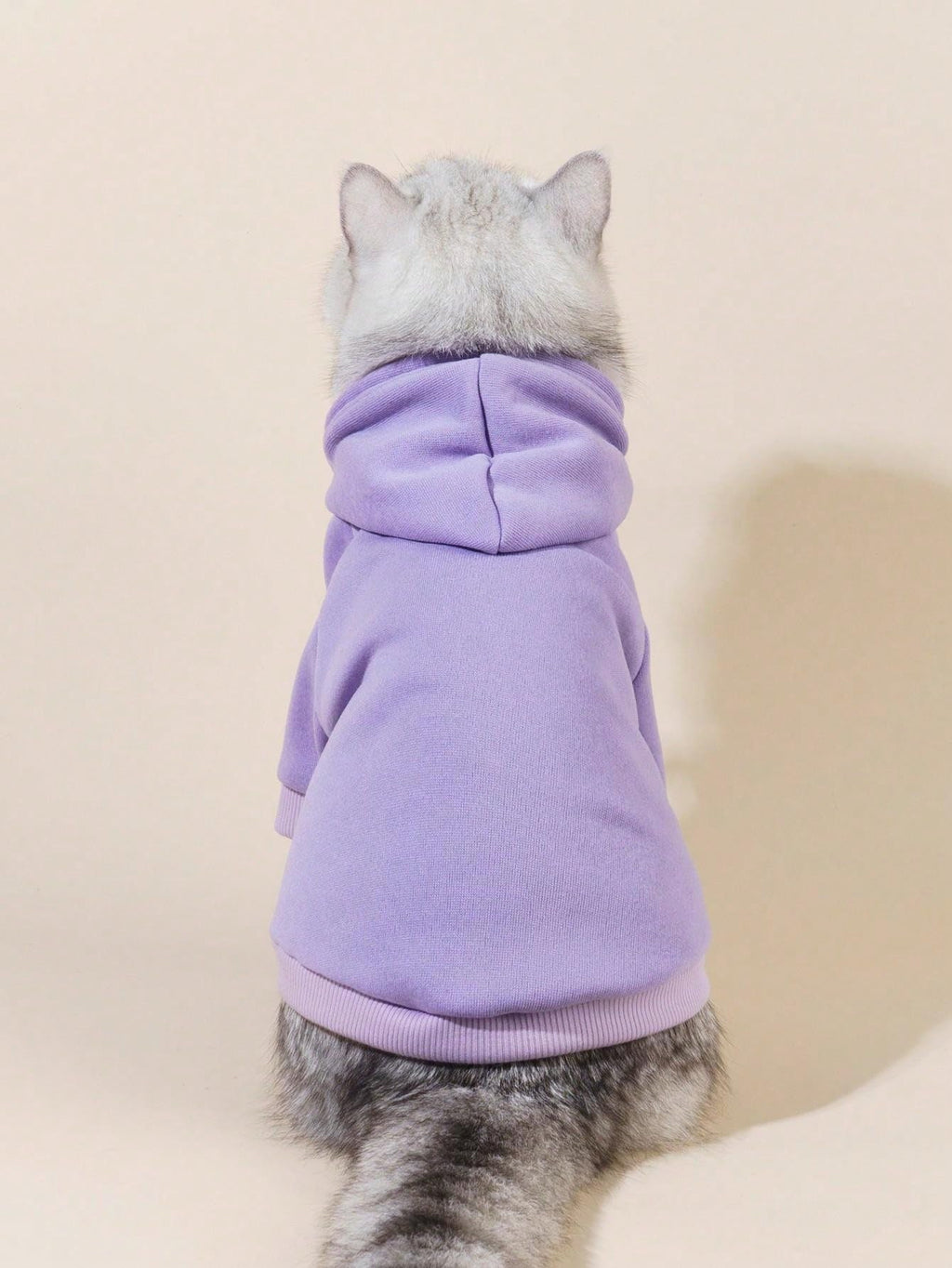 QWINEE Basic Dog Hoodie Sweatshirt Puppy Sweater Warm Cat Costumes Pet Clothes for Chihuahua Puppy Kitten Small Medium Dogs Mauve Purple Medium