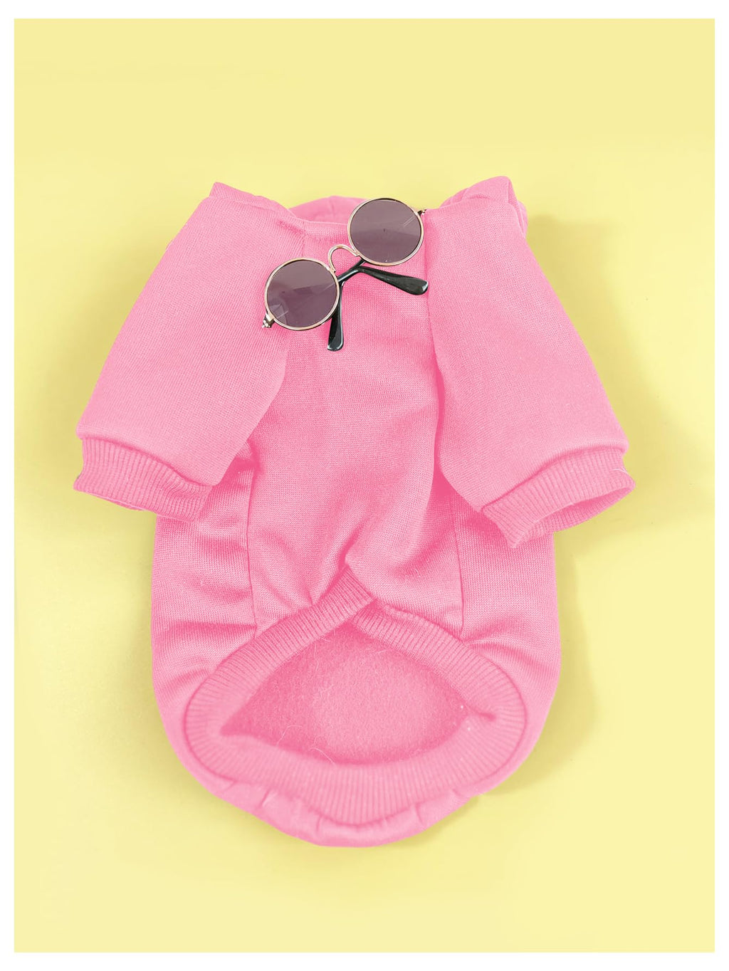 QWINEE 3Pcs Dog Hoodie Cat Apparel Dog Custume Set with Necklace and Sunglasses Pet Clothes for Puppy Small Medium Dogs Cats Light Pink X-Small