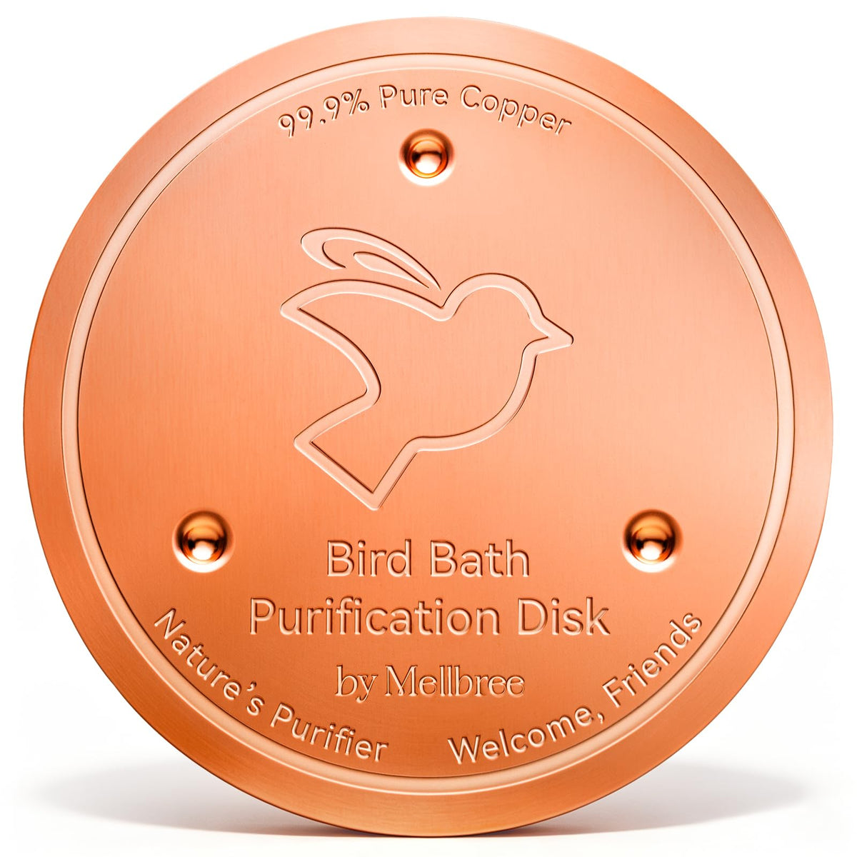 Mellbree 4-Pack Bird Bath Copper Disc, 0.6mm Reinforced 99.99% Pure Copper Cleaning Disk with Triple-Point Support for Physical Safe Clean Water All-Season (Sunflower)
