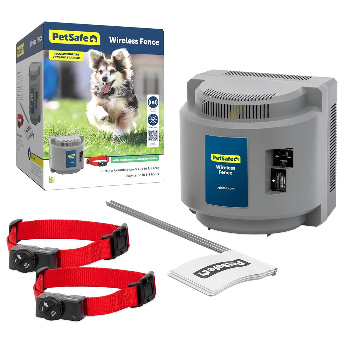 PetSafe Wireless Fence Extra Transmitter, Increase Your Existing Wireless Fence Boundary – Pet Containment for Dogs and Cats - From the Parent Company of the INVISIBLE FENCE Brand, Gray