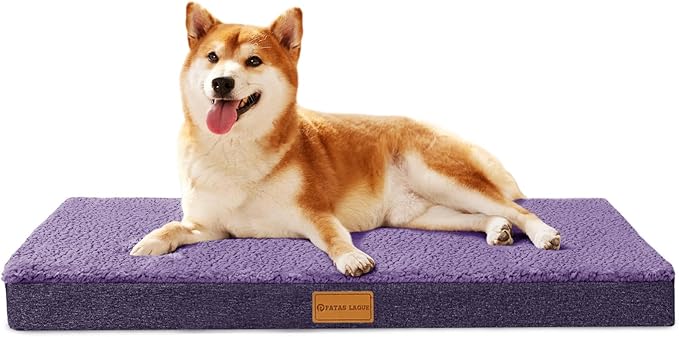 Patas Lague Orthopedic Large Dog Bed Washable Pet Sofa Mat 36''X24''Purple