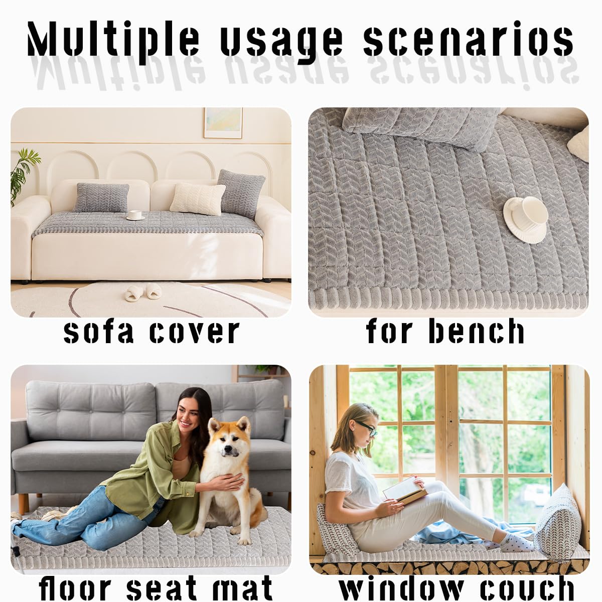 Mitid Sofa Cover Fuzzy Couch Cover for Pet, Couch Covers for Dogs Pets Mat
