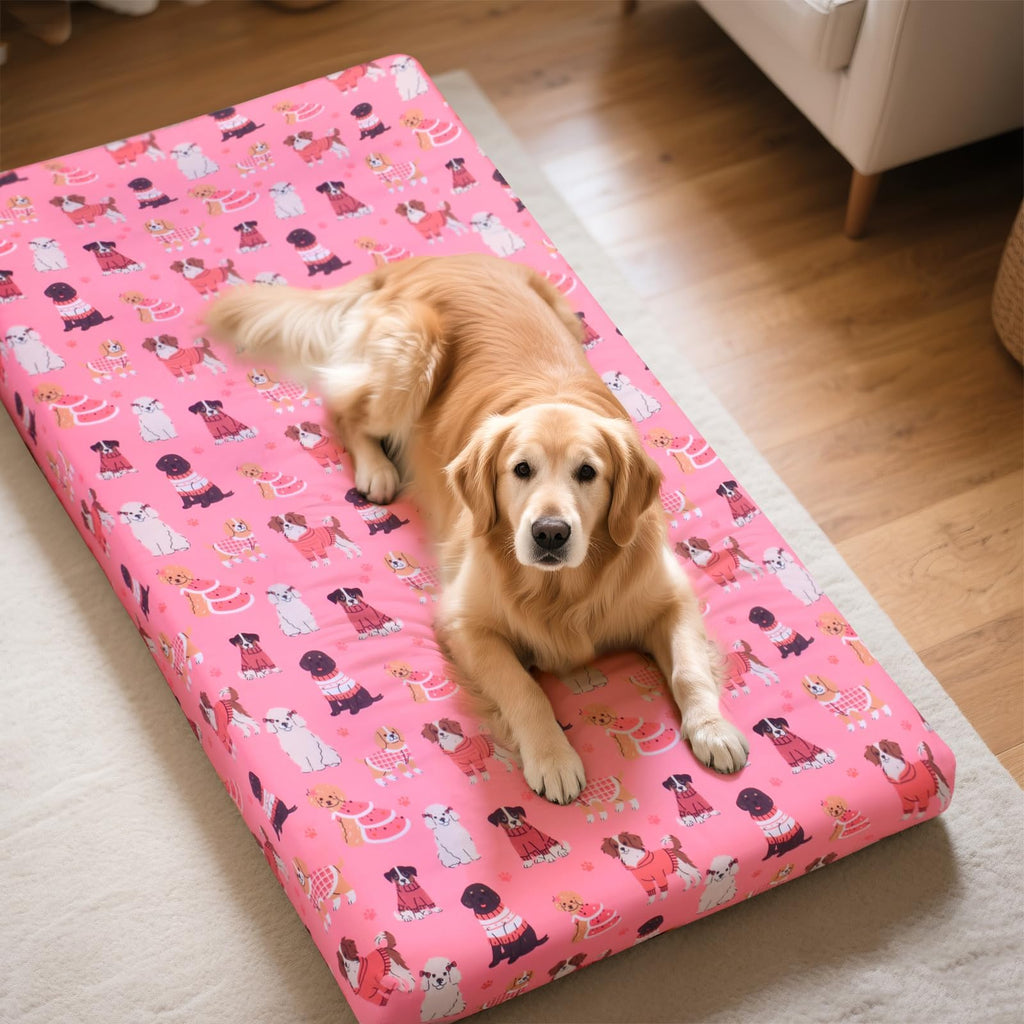Hoopttay Replacement Dog Bed Covers Elastic Edged Washable 52" x 28" x 6"