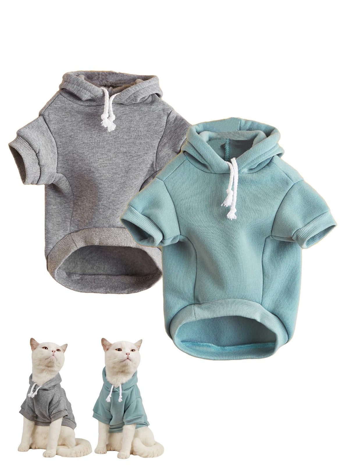 QWINEE Basic Dog Hoodie Sweatshirt Puppy Sweater Warm Cat Costumes Pet Clothes for Chihuahua Puppy Kitten Small Medium Dogs Yellow X-Small