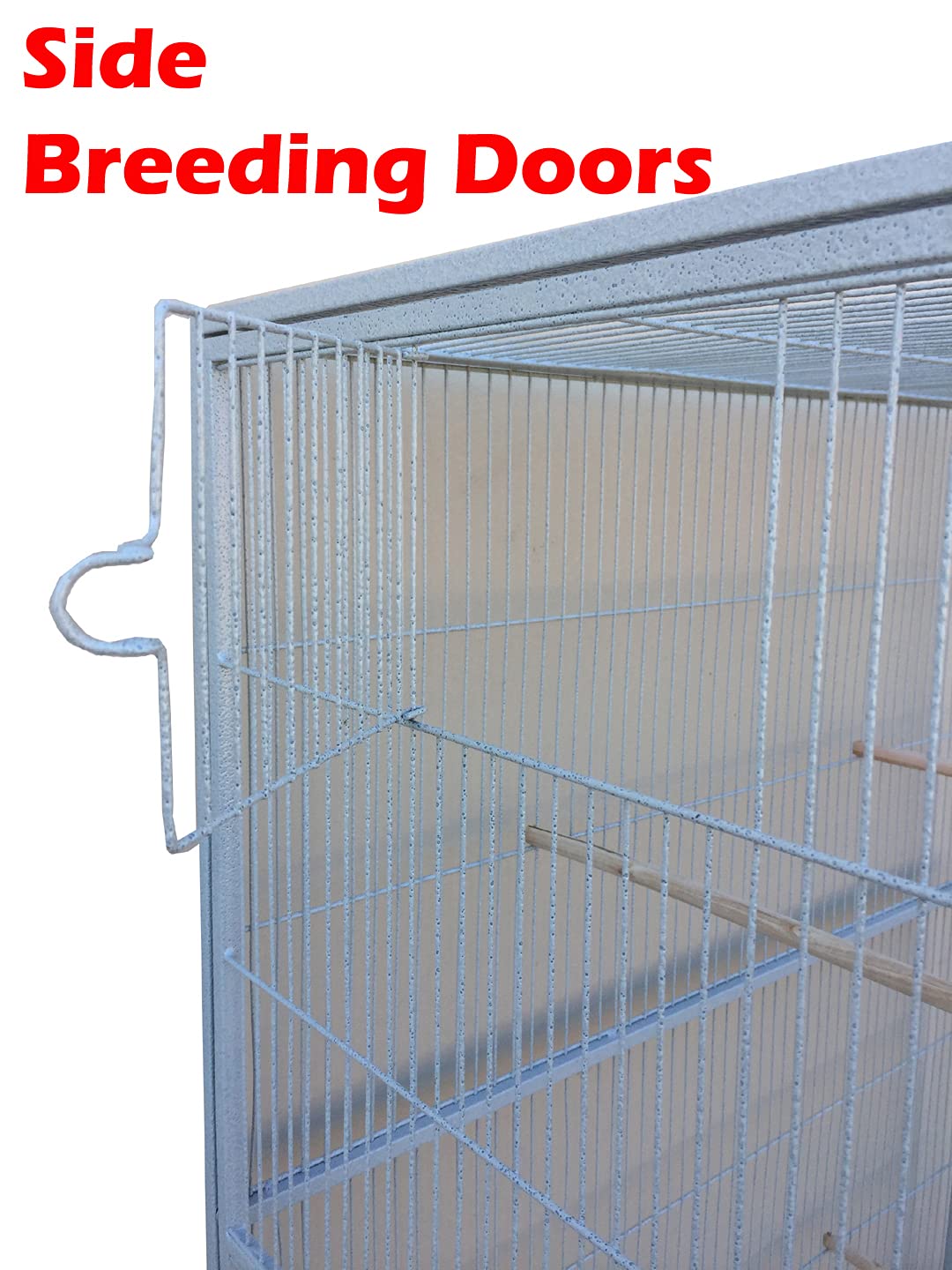 54" Large Wrought Iron Breeding Flight Canary Parakeet Cockatiel Lovebird Finch Cage Side Nesting Doors with Removable Rolling Stand