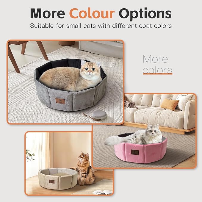 PJYuCien Premium Orthopedic Memory Foam Round Pet Bed for Large Cats, Small Dogs & Puppies - 20" Indoor Donut Cuddler with Non-Slip Bottom, Machine Washable, Supports Pets Up to 18 lbs, Gray