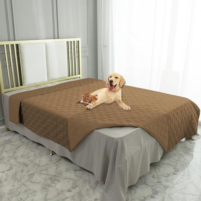 Ameritex Waterproof Dog Bed Cover Pet Blanket for Furniture Bed Couch Sofa Reversible — 82x82 Inch (Pack of 1)