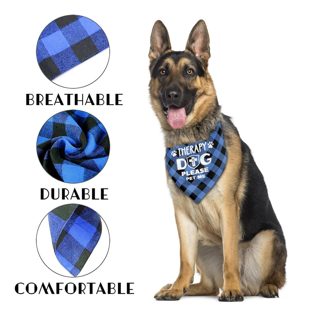 Dog Bandana, Therapy Dog Please Pet Me with, Dogs Scarf Classical Printing, Dogs Scarf Accessories, Doggy Kerchief Pet Kerchief, Christmas Birthday Thanksgiving Doggy Gift A01