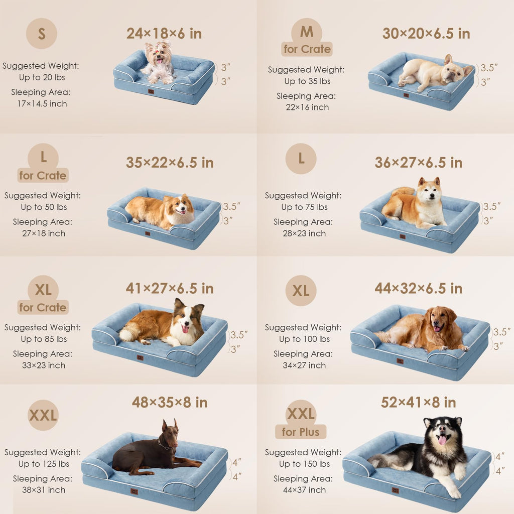 EHEYCIGA Orthopedic Dog Bed Medium Size Dog, Waterproof Washable Pet Beds