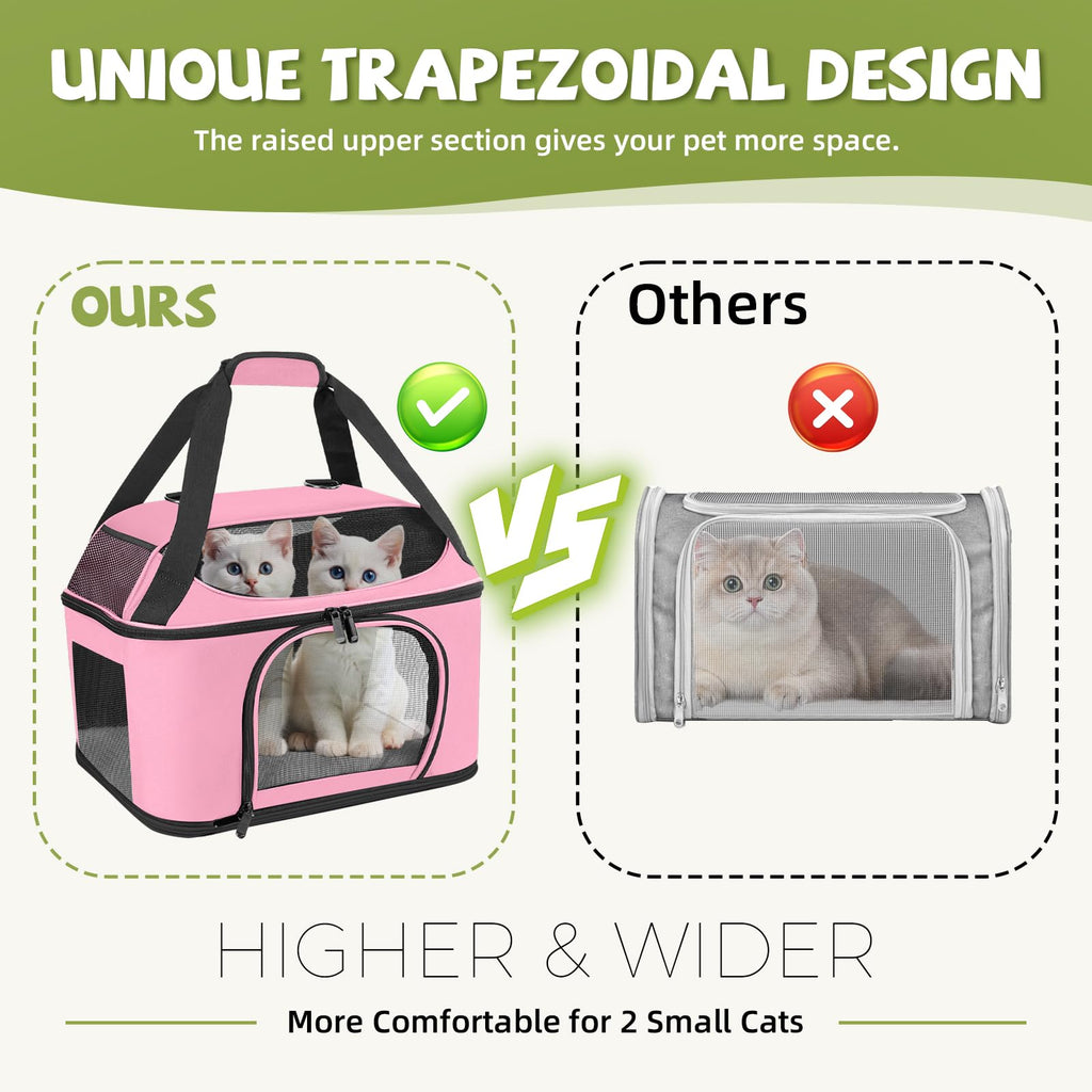 Soft Cat Carrier Up to 20 Lbs, Washable Pet Travel Bag for Kitten Puppy
