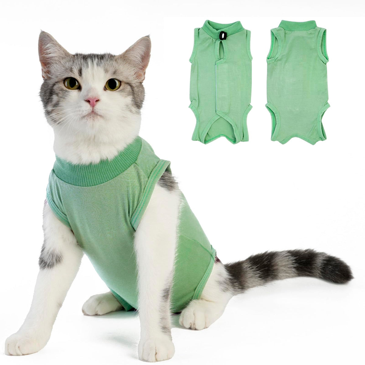 kzrfojy Cat Surgery Recovery Suit Cat Onesie for Cats After Surgery Spay Surgical Abdominal Wound Skin Diseases E-Collar Alternative Wear (Pruple-M)