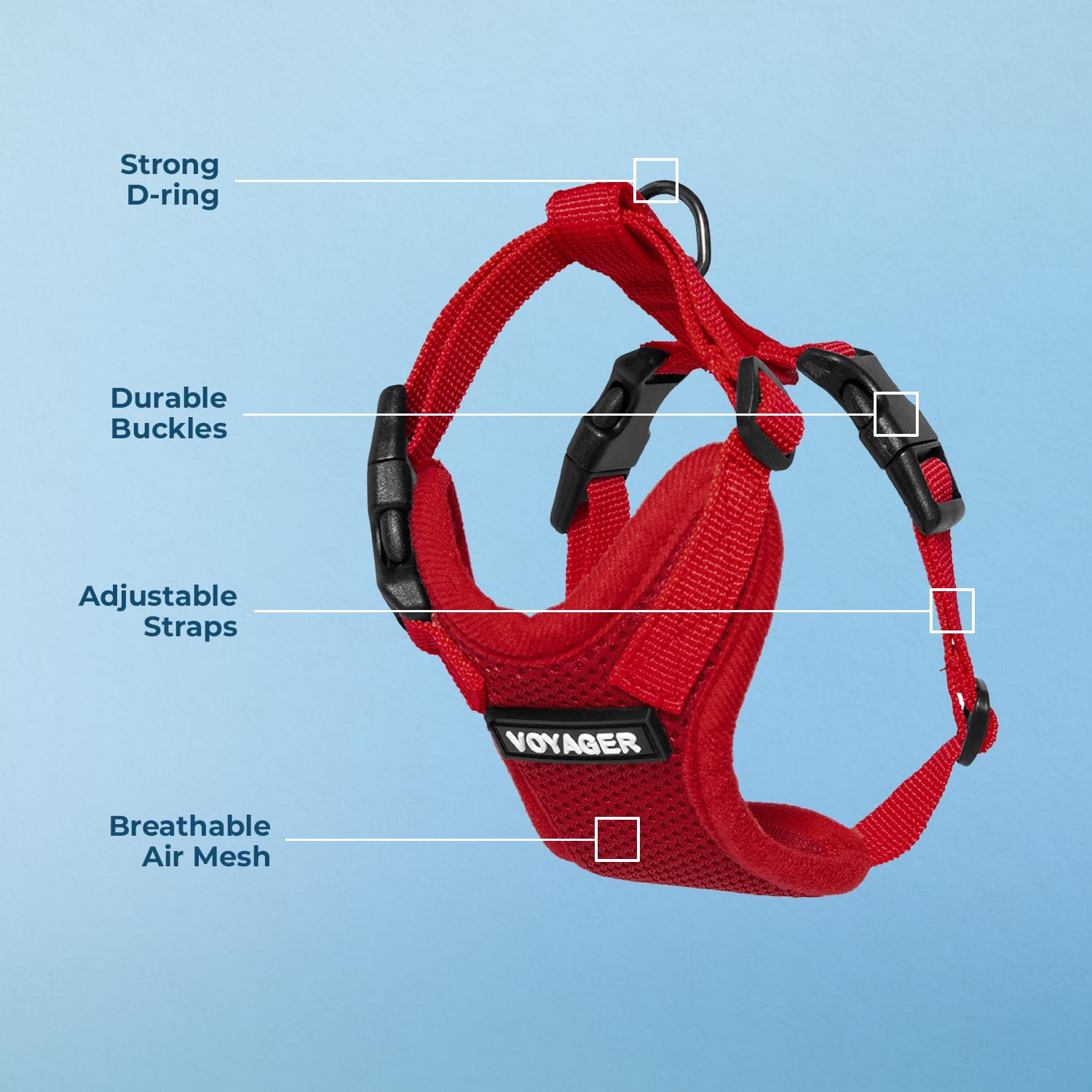 Voyager Step-in Lock Dog Harness - Red, X-Large