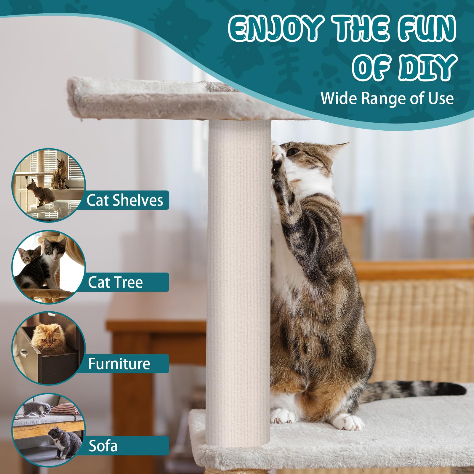 LSGCQ Cat Scratch Mat Self Adhesive Cat Scratch Furniture Protector