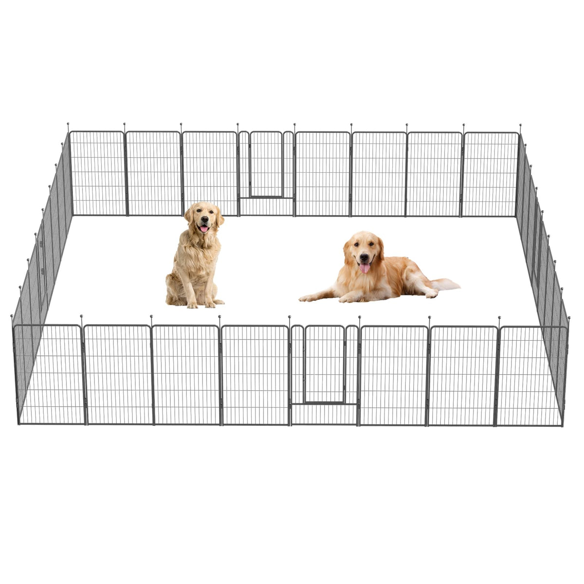 Dog Playpen,32/40/45 Inch Height in Heavy Duty, Folding Indoor Outdoor Anti-Rust Dog Exercise Fence, Portable Pet Playpen with Door for Large Medium Small Dogs and Pet (32 Panels, 45 Inch) Silver