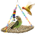 Large Birds Seagrass Mat 16"x12.2"x13.4" Triangle Cockatiel Seagrass Swing