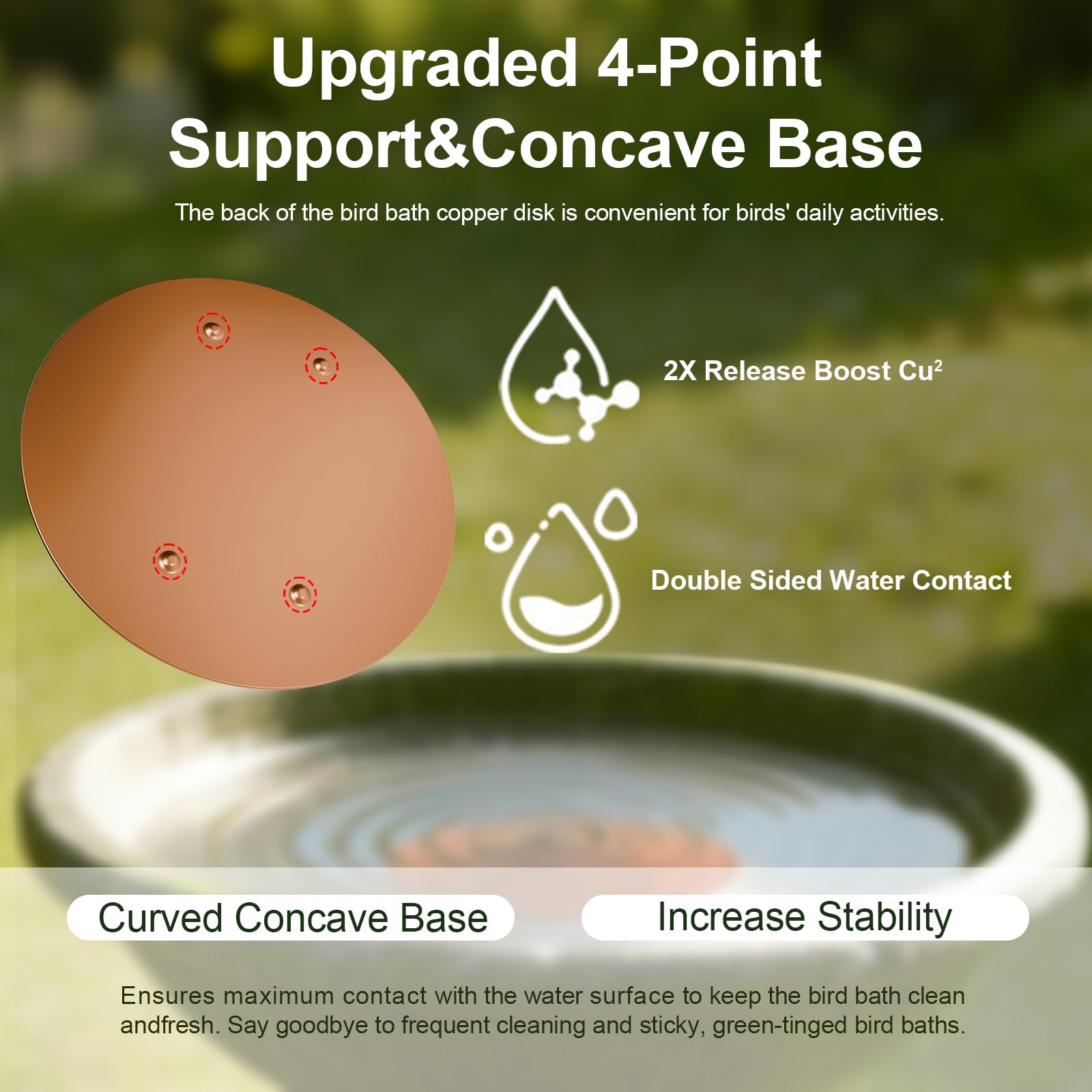 Ensayeer Pure Copper Disk for Bird Bath and Bowl Clean Water