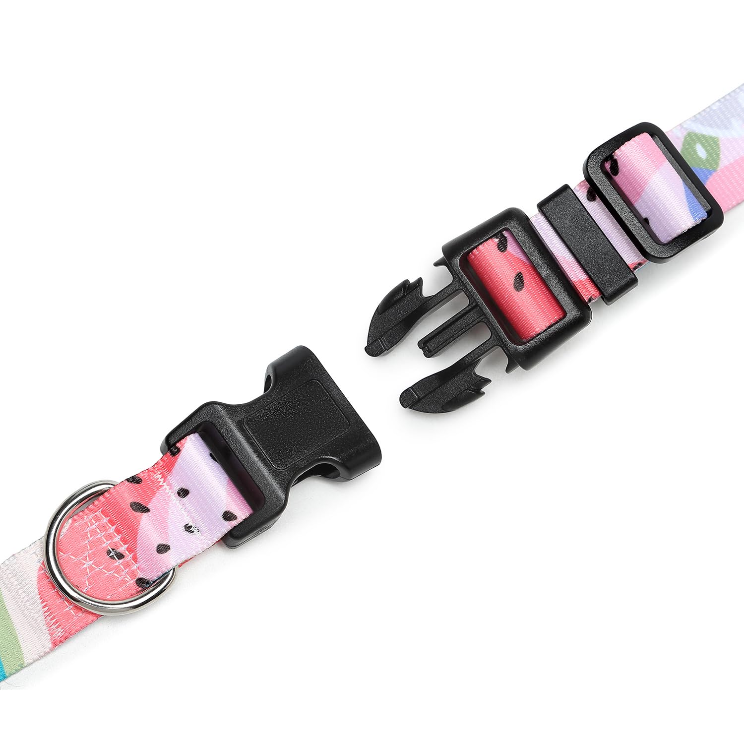 Mercano Adjustable Dog Collar - Special Design Patterns, Soft Nylon Comfortable Durable Pet Collar for Small Medium Large Dogs (L, Watermelon)