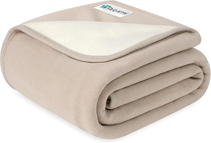 PetAmi Waterproof Dog Blanket for Small Medium Dogs Cats, Pee Proof Reversible Cat Blanket for Kitten Puppy, Soft Fleece Washable Pet Throw for Couch Car Crate Liner, 29x40 Gray