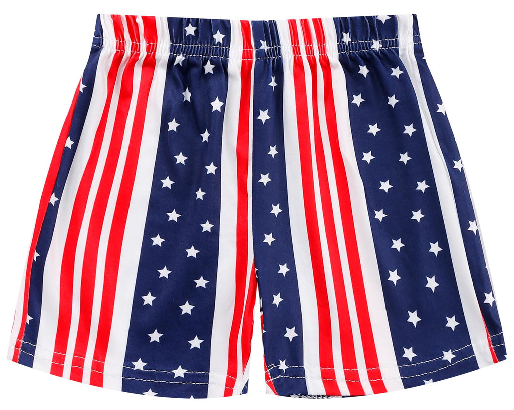 Girls 4th of July Clothes Baby Girls Independence Day Outfit American Flag Shirt+Stars and Stripes Pants Kids Patriotic Clothes Flag Shorts Sets Size 6t/6933