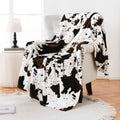 Bnuitland Fleece Cow Print Blanket, Super Soft 300 GSM Double Sided Lightweight Cow Throw for Bed Sofa Couch Travel, Fluffy Fuzzy Animal Blanket for Adults/Baby/Pets, 50×40 inch