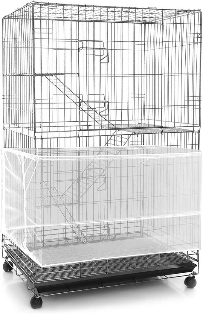 Shappy Large Bird Cage Seed Catcher,Bird Cage Cover Net Skirt Guard,Adjustable Soft Airy Mesh Net for Parrot Parakeet Macaw(78.7 x 15 Inch/ 200 x 37 cm