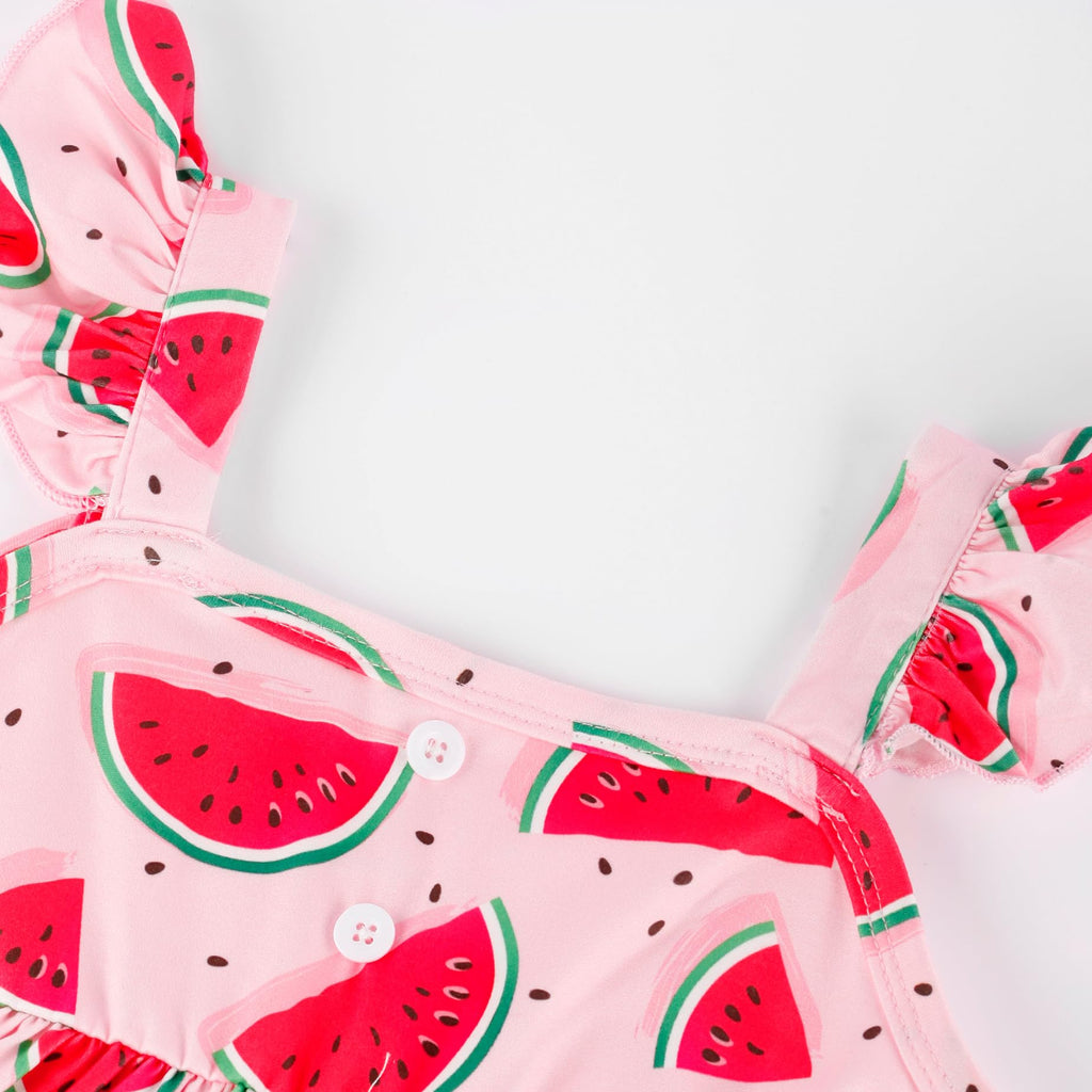 Popshion Toddler Baby Girls Clothes Watermelon Ruffle Shirt + Pink Shorts Cute Summer Short Set Size 4t/6850