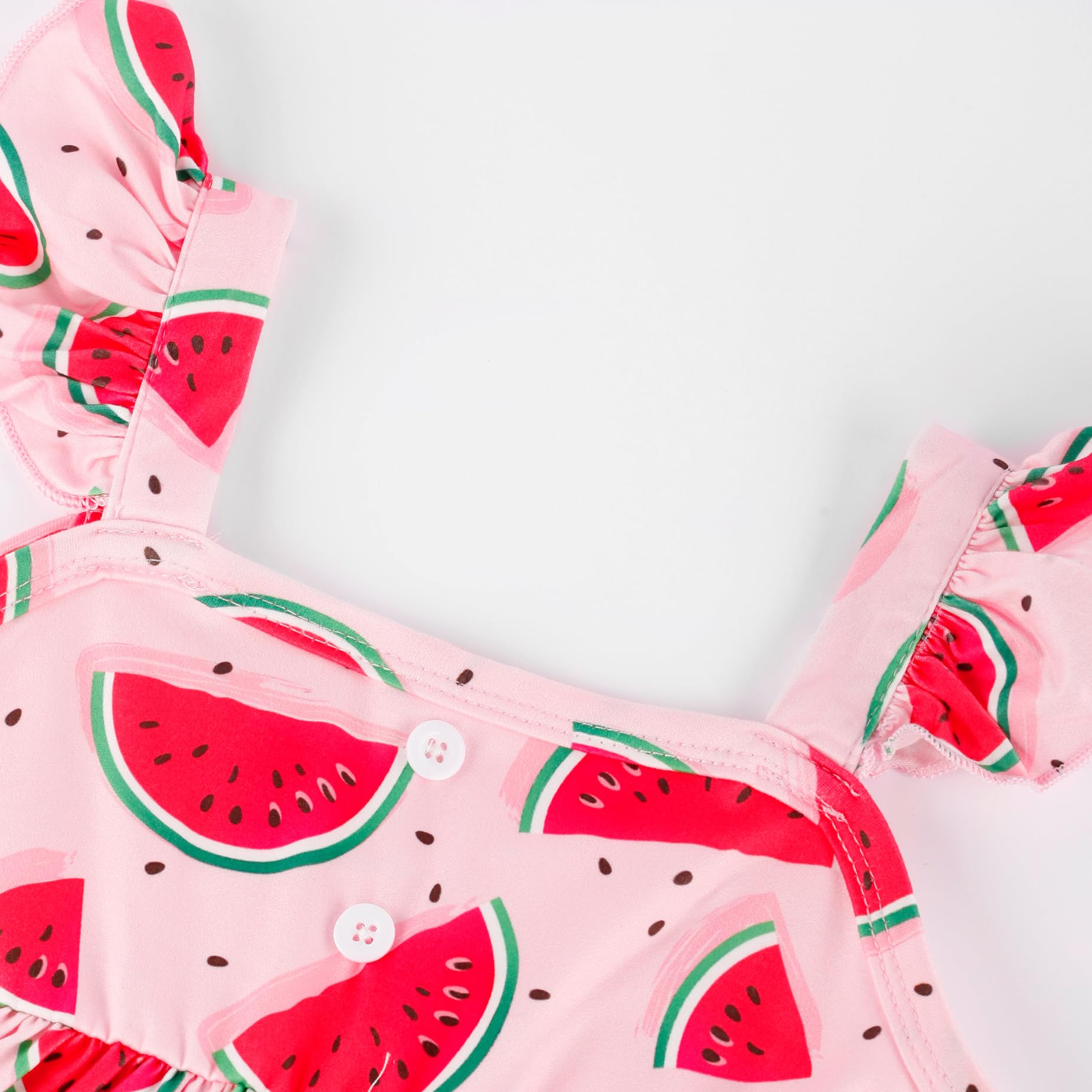 Popshion Toddler Baby Girls Clothes Watermelon Ruffle Shirt + Pink Shorts Cute Summer Short Set Size 4t/6850