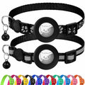 Joytale 2 Pack Reflective Airtag Cat Collars with Breakaway Buckle, Black