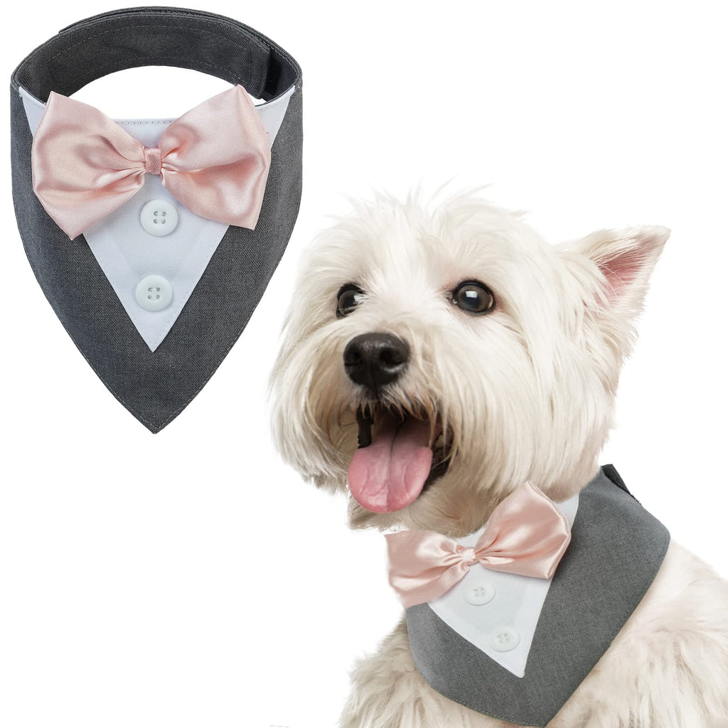 FUAMEY Dog Tuxedo for Small Dogs Suit Bandana Wedding Outfit Bow Tie Collar